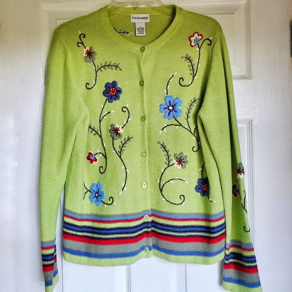 breckenridge Sweaters - Breckenridge Cardigan Sweater Small Green